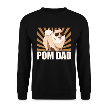 Zwergspitz Pomeranian Dad Hundebesitzer Geschenk - Unisex Pullover - Schwarz - Vorne - Alina (178cm) & Michal (187cm)
