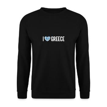I love Greece Griechenland - Unisex Pullover - Schwarz - Vorne - Alina (178cm) & Michal (187cm)