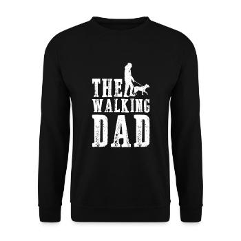 The walking Dad Hund - Unisex Pullover - Schwarz - Vorne - Alina (178cm) & Michal (187cm)