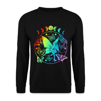 Fairy with Butterflies Elves Girl Gift - Unisex Sweatshirt - black - Front - Alina (178cm) & Michal (187cm)