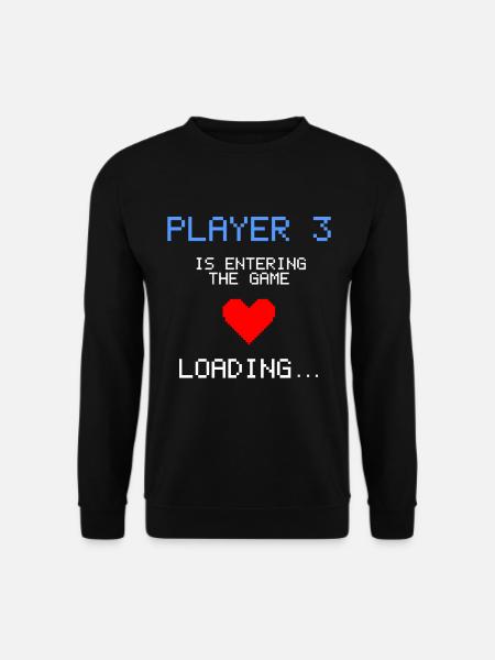 Ankündigung Schwangerschaft Gamer Schwanger Nerd - Unisex Pullover - Schwarz