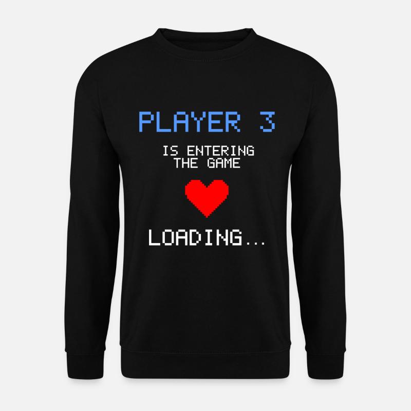 Ankündigung Schwangerschaft Gamer Schwanger Nerd - Unisex Pullover - Schwarz