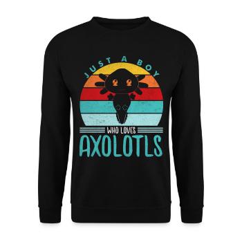 Axolotl - Sweat-shirt Unisexe - noir - Devant - Alina (178cm) & Michal (187cm)
