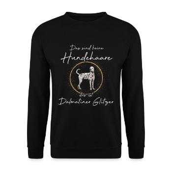 Das ist Dalmatiner Glitzer Hund - Unisex Pullover - Schwarz - Vorne - Alina (178cm) & Michal (187cm)