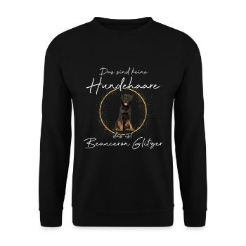Das ist Beauceron Glitzer Hund - Unisex Pullover - Schwarz - Vorne - Alina (178cm) & Michal (187cm)