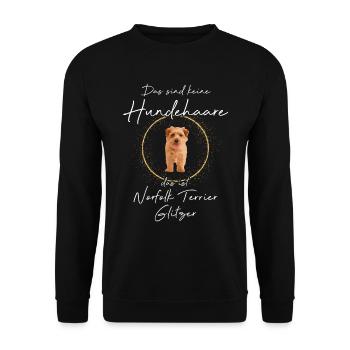 Das ist Norfolk Terrier Glitzer Hund - Unisex Pullover - Schwarz - Vorne - Alina (178cm) & Michal (187cm)