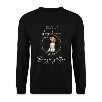 Das ist Beagle Glitzer Hund - Unisex Pullover - Schwarz - Vorne - Alina (178cm) & Michal (187cm)
