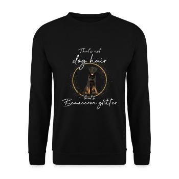 Das ist Beauceron Glitzer Hund - Unisex Pullover - Schwarz - Vorne - Alina (178cm) & Michal (187cm)