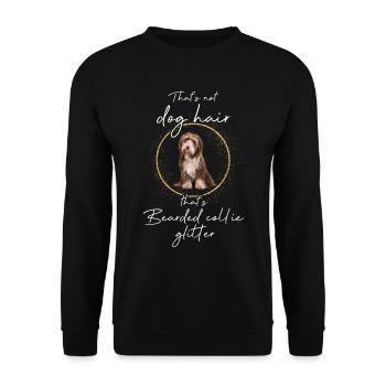 C’est Bearded Collie Glitter Dog - Sweat-shirt Unisexe - noir - Devant - Alina (178cm) & Michal (187cm)