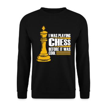 Pièce d’échecs - Sweat-shirt Unisexe - noir - Devant - Alina (178cm) & Michal (187cm)