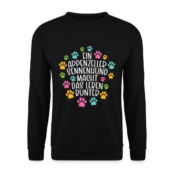 Appenzeller Sennenhund Leben bunter Hunde - Unisex Pullover - Schwarz - Vorne - Alina (178cm) & Michal (187cm)
