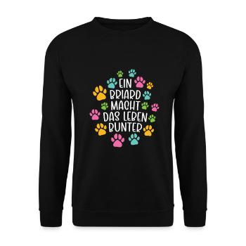 Briard machen Leben bunter Hund - Unisex Pullover - Schwarz - Vorne - Alina (178cm) & Michal (187cm)