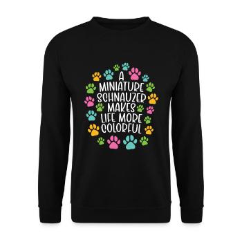 Schnauzer miniature faire la vie chien coloré - Sweat-shirt Unisexe - noir - Devant - Alina (178cm) & Michal (187cm)