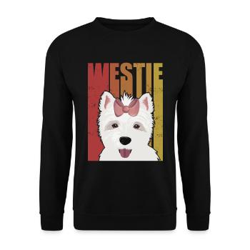 Westie West Highland Terrier Cadeau chien - Sweat-shirt Unisexe - noir - Devant - Alina (178cm) & Michal (187cm)