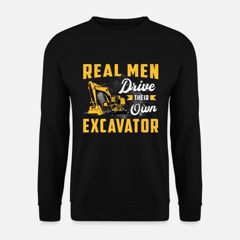 Baggerfahrer Bagger Bauarbeiter Baggern Geschenk - Unisex Pullover - Schwarz