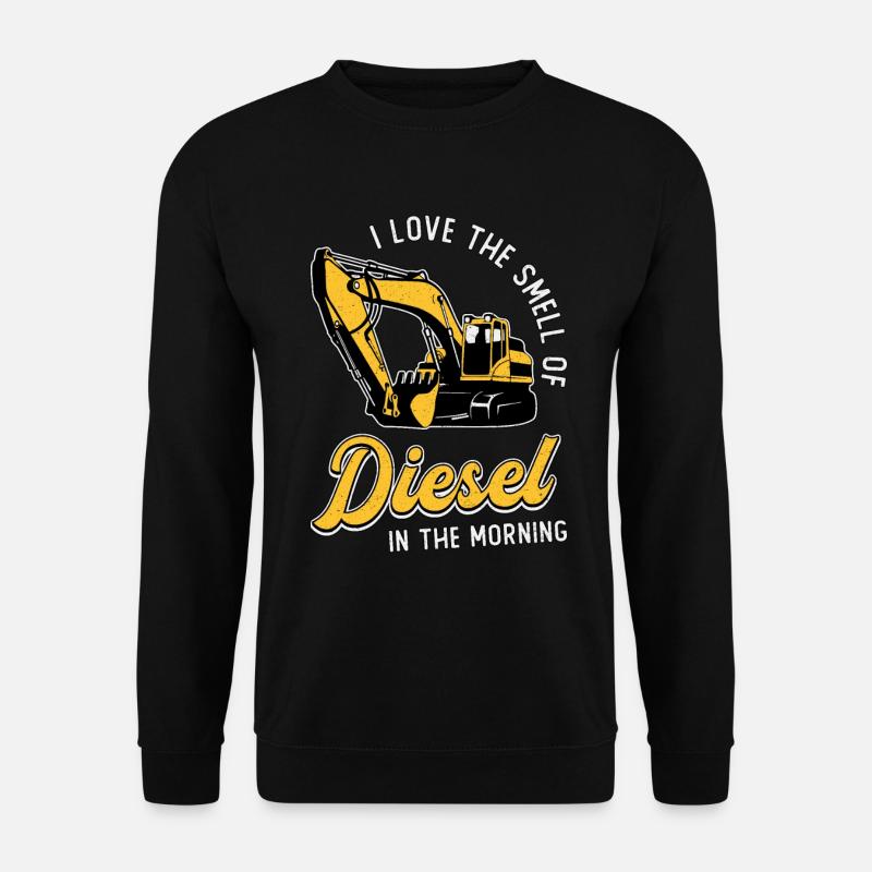Baggerfahrer Bauarbeiter Bagger Baggern Geschenk - Unisex Pullover - Schwarz