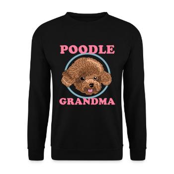Poodle Grandma Dog Seater Mistress Gift - Unisex Sweatshirt - black - Front - Alina (178cm) & Michal (187cm)