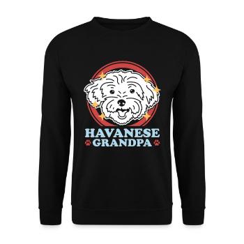 Havaneser Grandpa Hunde Hundebesitzer Geschenk - Unisex Pullover - Schwarz - Vorne - Alina (178cm) & Michal (187cm)