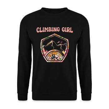Climbing Mountaineering Climbers - Unisex Sweatshirt - black - Front - Alina (178cm) & Michal (187cm)