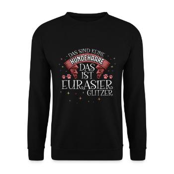 Das ist Eurasier Glitzer Hund - Unisex Pullover - Schwarz - Vorne - Alina (178cm) & Michal (187cm)