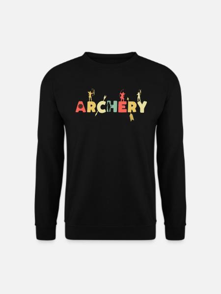 Retro Bogensport Vintage Bogenschießen - Unisex Pullover - Schwarz