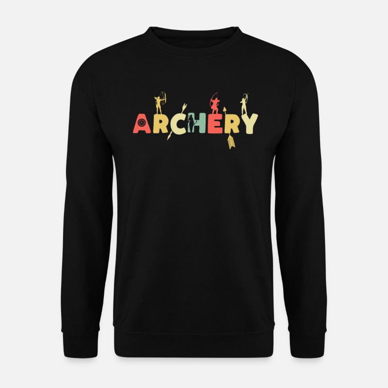 Retro Bogensport Vintage Bogenschießen - Unisex Pullover - Schwarz