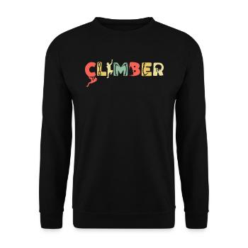 Retro Climbing Mountain Sports Vintage Climber - Unisex Sweatshirt - black - Front - Alina (178cm) & Michal (187cm)