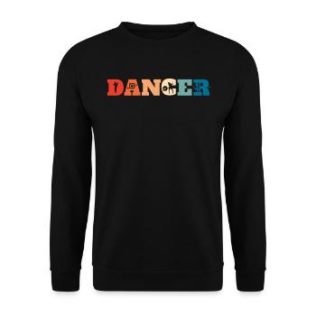 Retro Tanzen Tänzer Vintage Tanz - Unisex Pullover - Schwarz - Vorne - Alina (178cm) & Michal (187cm)