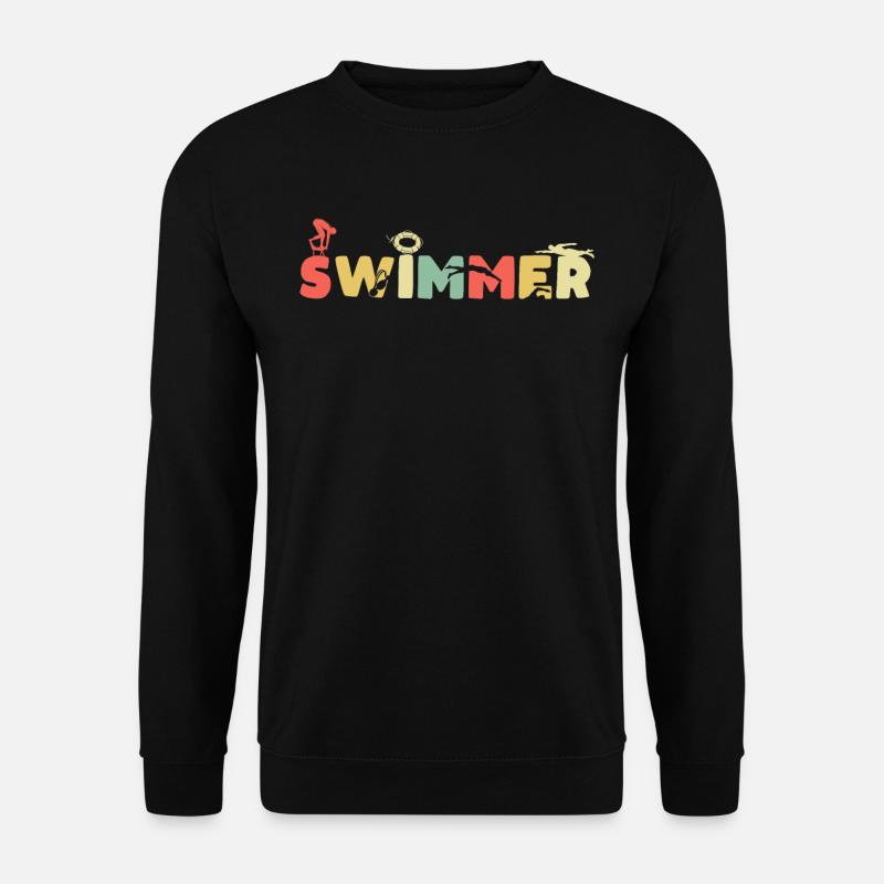 Schwimmen Schwimmer - Unisex Pullover - Schwarz