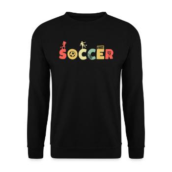 Retro Football Vintage Football - Unisex Sweatshirt - black - Front - Alina (178cm) & Michal (187cm)