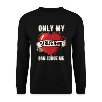 Valentinstag Valentines Day - Unisex Pullover - Schwarz - Vorne - Alina (178cm) & Michal (187cm)
