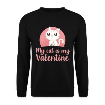 Valentinstag Valentines Day - Unisex Pullover - Schwarz - Vorne - Alina (178cm) & Michal (187cm)