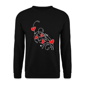 Valentinstag Valentines Day - Unisex Pullover - Schwarz - Vorne - Alina (178cm) & Michal (187cm)