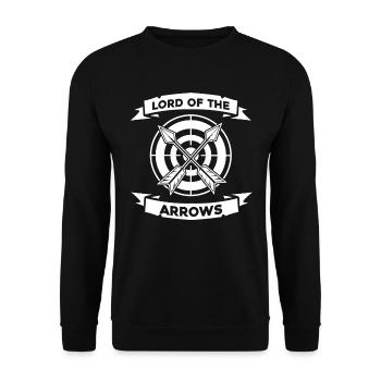 Bogenschütze Bogensport Pfeil Bogen Bogenschießen - Unisex Pullover - Schwarz - Vorne - Alina (178cm) & Michal (187cm)