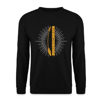 Bogenschütze Bogensport Pfeil Bogen Bogenschießen - Unisex Pullover - Schwarz - Vorne - Alina (178cm) & Michal (187cm)