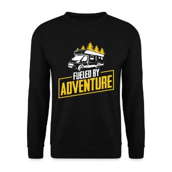 Wohnwagen Wohnmobil Caravan Camper - Unisex Pullover - Schwarz - Vorne - Alina (178cm) & Michal (187cm)