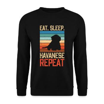 Manger Sommeil Havanese Repeat Havaneser - Sweat-shirt Unisexe - noir - Devant - Alina (178cm) & Michal (187cm)