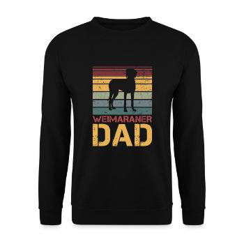 Weimaraner Dad Papa - Unisex Pullover - Schwarz - Vorne - Alina (178cm) & Michal (187cm)