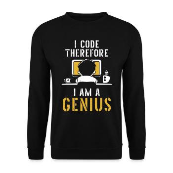 Programmierer Coder Software Entwickler - Unisex Pullover - Schwarz - Vorne - Alina (178cm) & Michal (187cm)