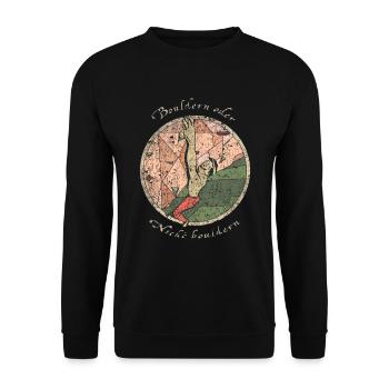 Bouldern - Unisex Pullover - Schwarz - Vorne - Alina (178cm) & Michal (187cm)