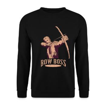 Bogenschütze Bogensport Pfeil Bogen Bogenschießen - Unisex Pullover - Schwarz - Vorne - Alina (178cm) & Michal (187cm)