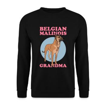 Malinois Belge Grand-mère Berger Belge - Sweat-shirt Unisexe - noir - Devant - Alina (178cm) & Michal (187cm)