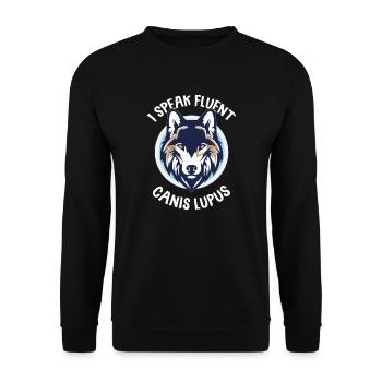 Wolf - Unisex Sweatshirt - black - Front - Alina (178cm) & Michal (187cm)