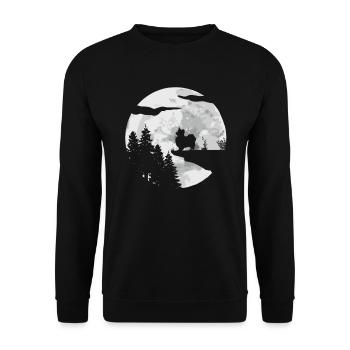 Papillon Dog - Unisex Sweatshirt - black - Front - Alina (178cm) & Michal (187cm)