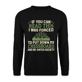Pièce d’échecs - Sweat-shirt Unisexe - noir - Devant - Alina (178cm) & Michal (187cm)