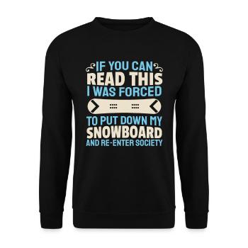 Snowboard Snowboarder Snowboarding - Unisex Sweatshirt - black - Front - Alina (178cm) & Michal (187cm)