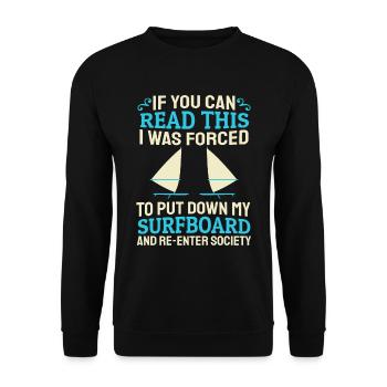 Windsurfing Windsurfen - Unisex Pullover - Schwarz - Vorne - Alina (178cm) & Michal (187cm)