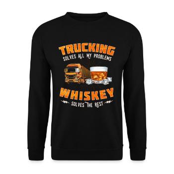 Truck Driver Truck Driver Truck Driver Trucker - Unisex Sweatshirt - black - Front - Alina (178cm) & Michal (187cm)