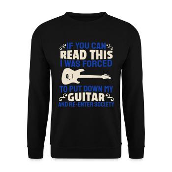Electric Guitar Electric Guitar Guitarist Guitar - Unisex Sweatshirt - black - Front - Alina (178cm) & Michal (187cm)