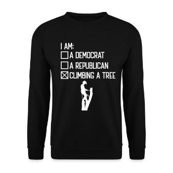 Baumklettern Baumpfleger Arborist Baumkletterer - Unisex Pullover - Schwarz - Vorne - Alina (178cm) & Michal (187cm)